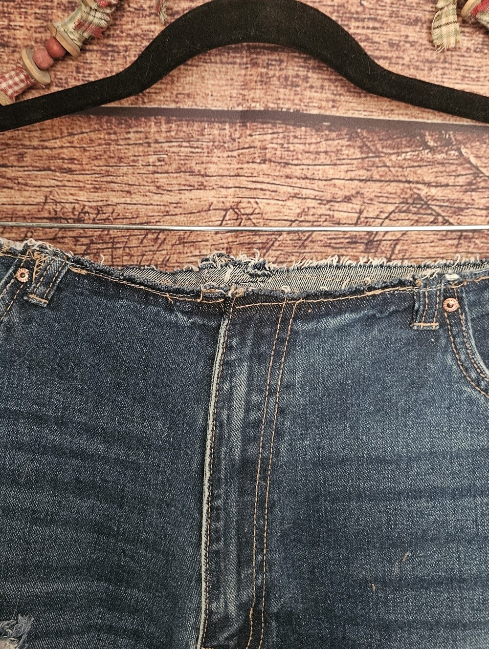 UPCYCLED ☆"ONE KIND DENIM Co." Unique Jean Skirt! W~34" - Picture 2 of 6